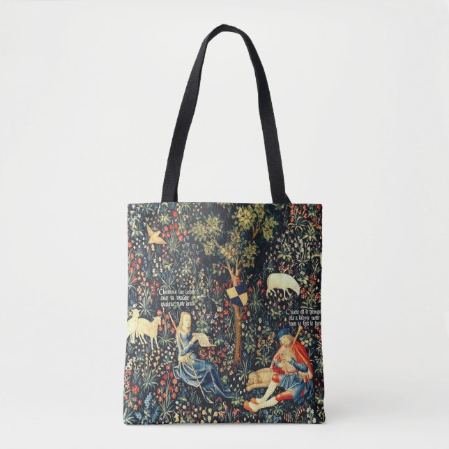 Medieval Renaissance Tapestry  Shepherds and Sheep Tote Bag (Front)