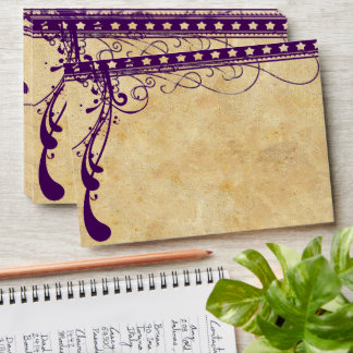 Medieval Renaissance Ultra Violet Purple Wedding Envelope