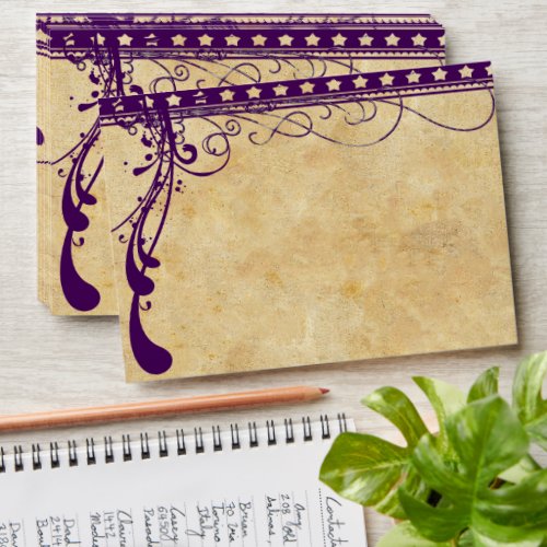 Medieval Renaissance Ultra Violet Purple Wedding Envelope