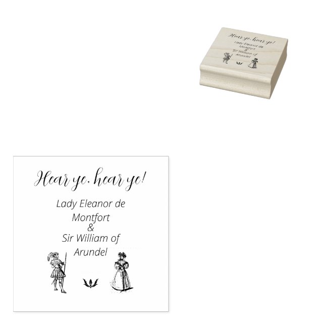 Medieval Renaissance Wedding Rubber Stamp (Stamped)