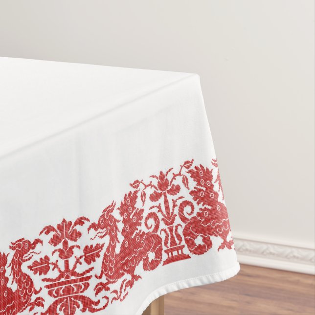 Medieval/Renaissance Wyverns Tablecloth, 52"x70" Tablecloth (In Situ)