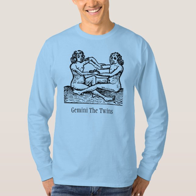 Medieval Renaissance Zodiac Signs Gemini The Twins T-Shirt (Front)