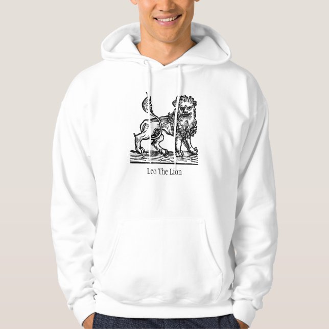 Medieval Renaissance Zodiac Symbol Leo The Lion Hoodie (Front)