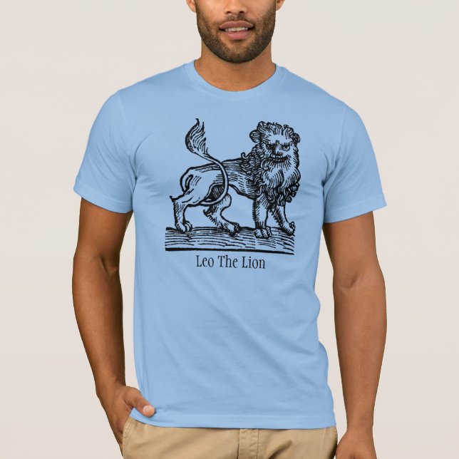 Medieval Renaissance Zodiac Symbol Leo The Lion T-Shirt (Front)