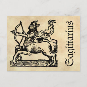 Medieval Renaissance Zodiac Symbol Sagittarius Postcard