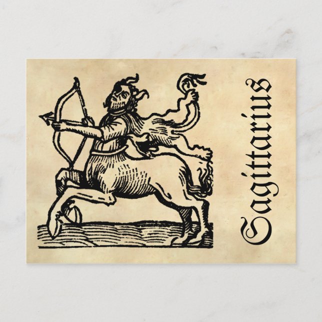 Medieval Renaissance Zodiac Symbol Sagittarius Postcard (Front)
