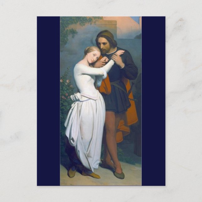 Medieval Romance Couple Postcard (Front)