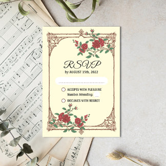 Medieval Romantic Wedding RSVP Card