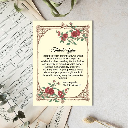 Medieval Romantic Wedding Thank You Card
