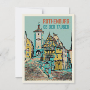 Medieval Rothenburg ob der Tauber, Bavaria Postcard