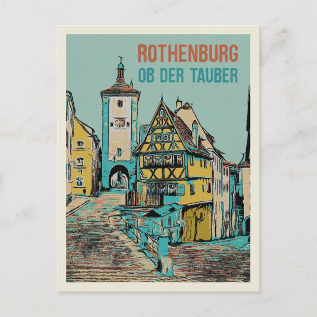 Medieval Rothenburg ob der Tauber, Bavaria Postcard (Front)
