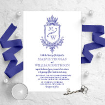 Medieval Royal Crest Monogram Wedding Invitation