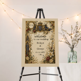 Medieval Royal Gothic Celtic Monogram Wedding Foam Board