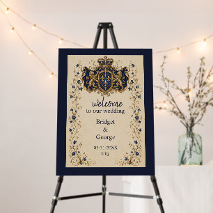 Medieval Royal Lion Crest Botanical Wedding Foam Board