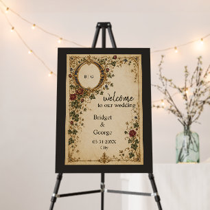Medieval Royal Monogram Botanical Floral Wedding Foam Board
