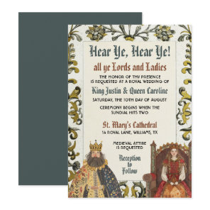 Medieval Royal Renaissance Wedding Invitation Card