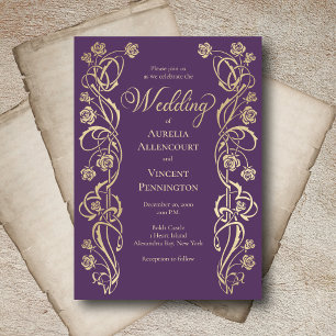 Medieval Royal Roses Sword Invitation