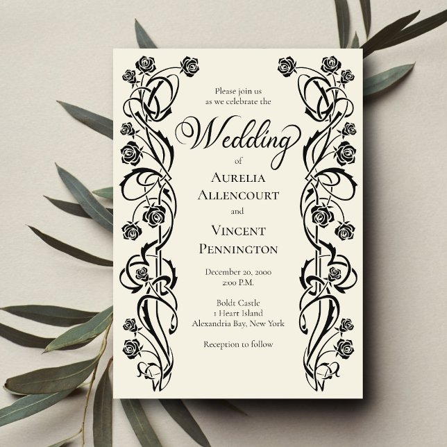 Medieval Royal Roses Sword Wedding Invitation (Creator Uploaded)