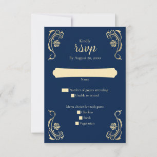 Medieval Royal Roses Wedding RSVP Card