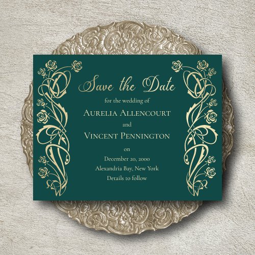 Medieval Royal Roses Wedding Save the Date