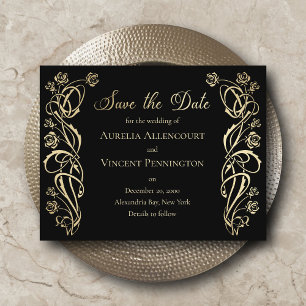 Medieval Royal Roses Wedding Save the Date