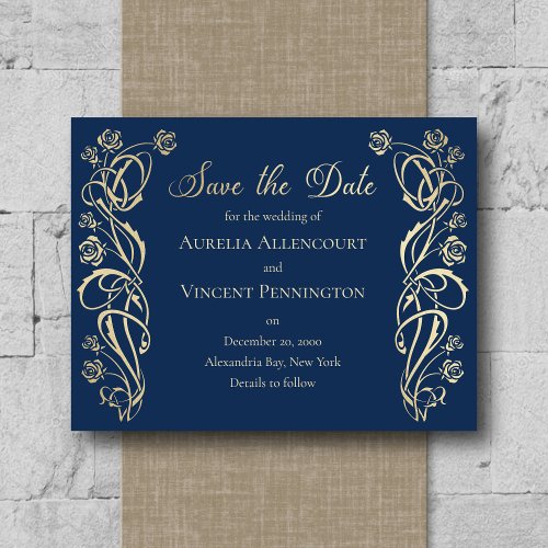 Medieval Royal Roses Wedding Save the Date