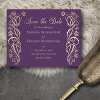 Medieval Royal Roses Wedding Save the Date