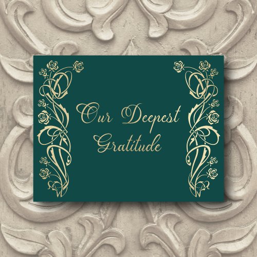 Medieval Royal Roses Wedding Thank You Card