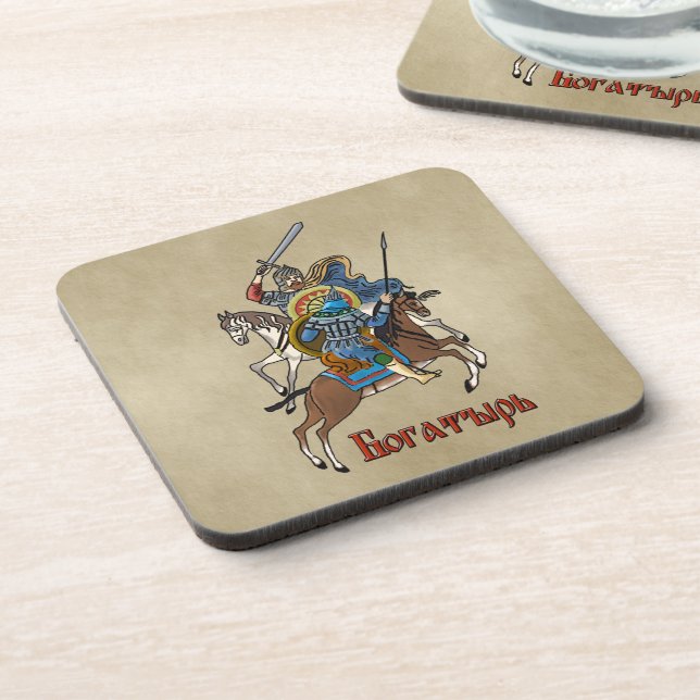 Medieval Russian Bogatyr Beverage Coaster (Left Side)