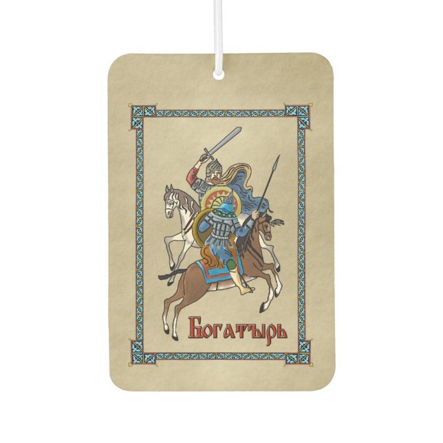 Medieval Russian Bogatyr Car Air Freshener (Front)