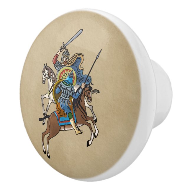 Medieval Russian Bogatyr Ceramic Knob (Right)