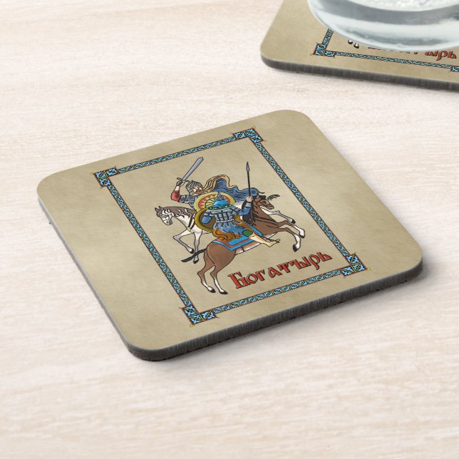 Medieval Russian Bogatyr Drink Coaster (Left Side)