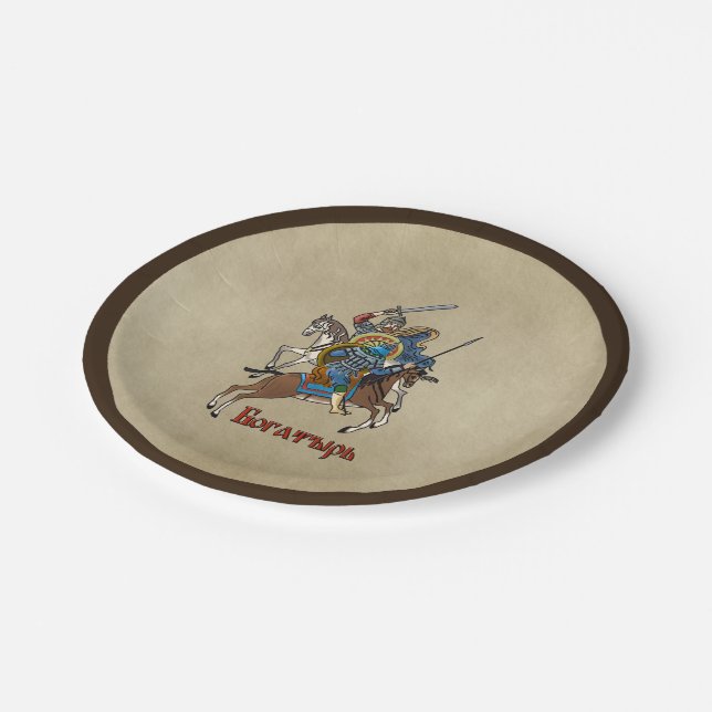 Medieval Russian Bogatyr Paper Plates (Angled)