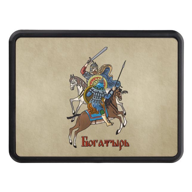 Medieval Russian Bogatyr Tow Hitch Cover (Front)