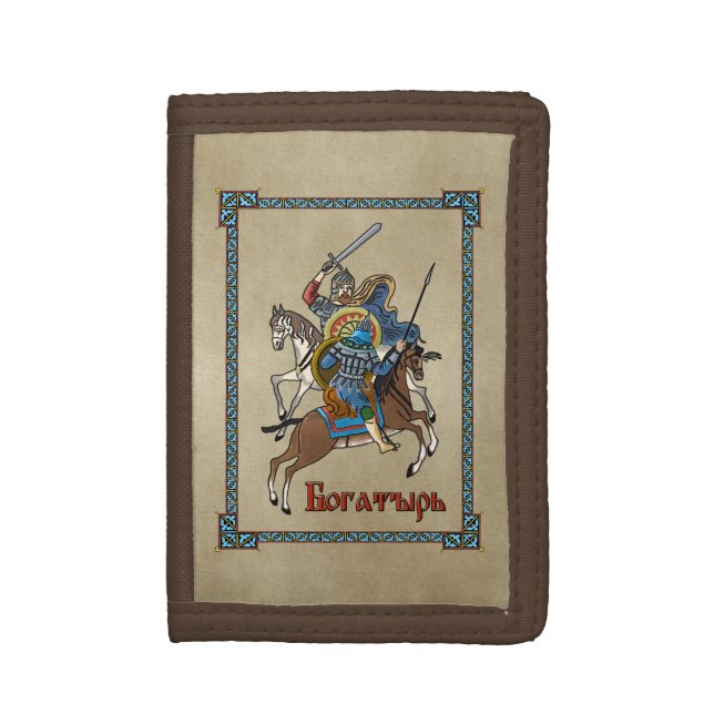 Medieval Russian Bogatyr Tri-fold Wallet (Front Vertical)