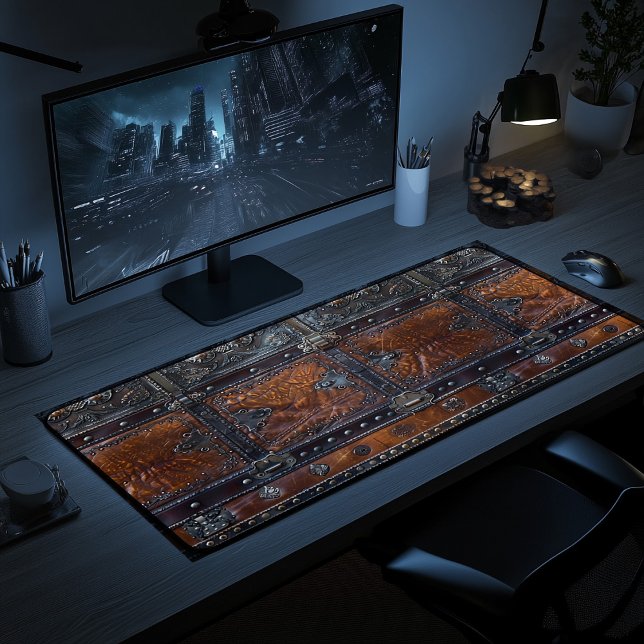 Medieval Rustic Leather and Iron Print Desk Mat (Creator Uploaded)