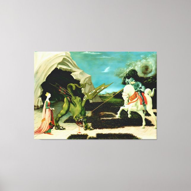 Medieval Saint George and the Dragon Canvas Print (Front)