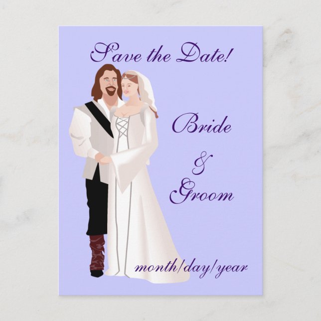 Medieval Save the Date! Announcement Postcard (Front)