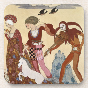 Medieval Scene by Georges Barbier Beverage Coaster