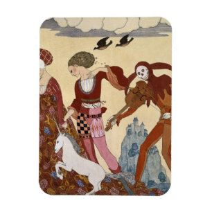 Medieval Scene by Georges Barbier Magnet