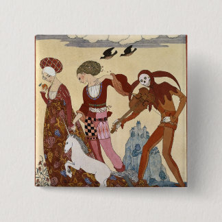Medieval Scene by Georges Barbier Pinback Button