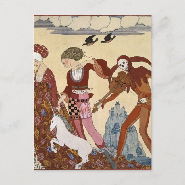 Medieval Scene by Georges Barbier Postcard (Front)