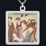 Medieval Scene by Georges Barbier Silver Plated Necklace<br><div class="desc">ImageID: AABR001491 / Stapleton Collection / Corbis / Medieval Scene by Georges Barbier /</div>