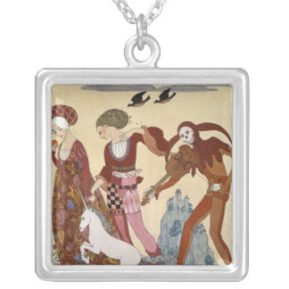 Medieval Scene by Georges Barbier Silver Plated Necklace