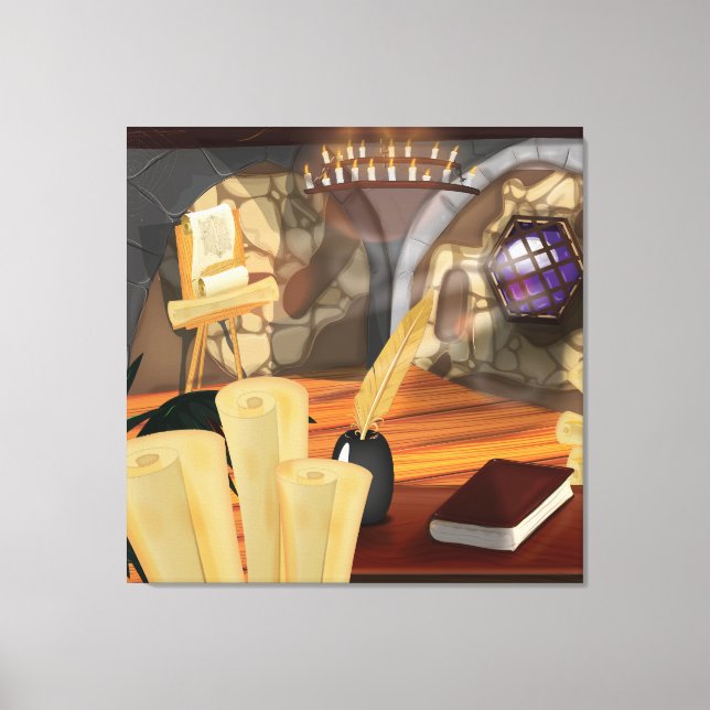 Medieval Scribe Study Canvas Print (Front)