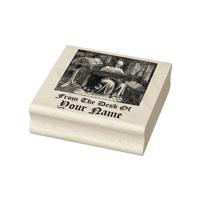 Medieval Scriptorium Monk Template Rubber Stamp (Stamp)