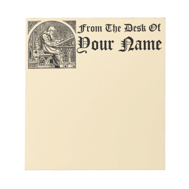 Medieval Scriptorium Scribe Template Notepad (Front)