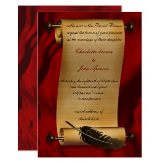 medieval scroll vintage invitation