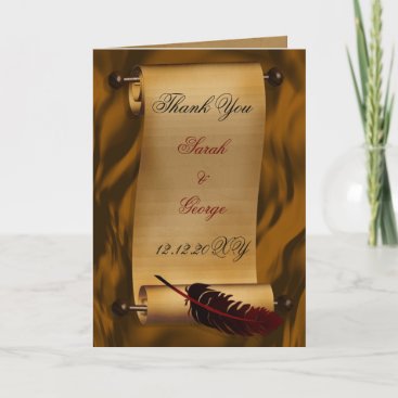 medieval scroll vintage Thank You Card
