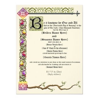 Medieval Scroll Wedding Invitation